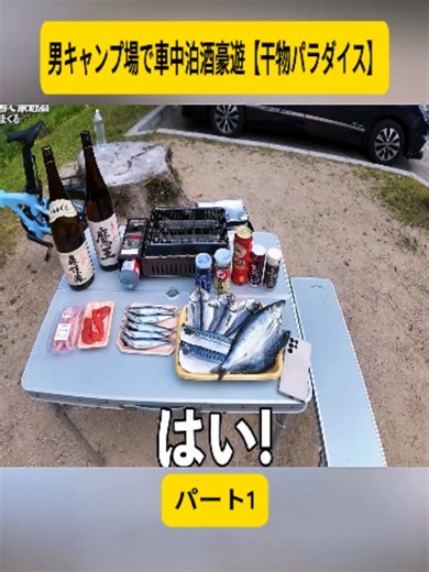 大阪の男キャンプ場で車中泊！激安干物グルメを巡る酒豪遊【第1弾】