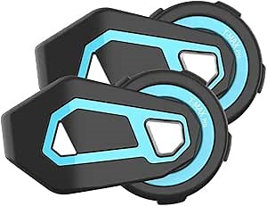 FreedConn Motorcycle Communication System for 6 Riders Group Intercom, T-MAX Helmet Bluetooth Headset for Motorbike Skiing (Range 1500m,Waterproof,FM Radio,Voice Prompt,2 Pack)