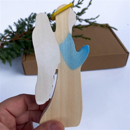 Wooden Standing Angel, Small Nativity Figurine, Rustic Primitive Angel, Kids Room Decor - Etsy
