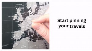 Map Your Travels Modern Slate World Travel Map | Includes Push Pins | Handmade in Minnesota | Gift Map For Travelers | 22"x33"