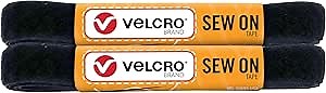 Velcro Brand Sew on Tape 5ft x 3/4 in for Fabrics Clothing and Crafts, Substitute for Snaps and Buttons, Cut Strips to Length, Black