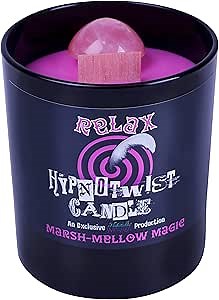 Naturally Wicked Hypnotwist Relax Candle | Hypnotic Crystal Spell Candle | Inc Crystal Spinning Top