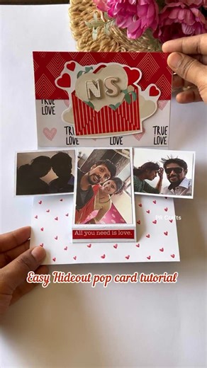 Scrapbooks | Hampers | DIY | PR Crafts | on Instagram: "DIY Hideout pop card 🫣.. Follow @pr_crafts_ for more 🎁 .. #prcrafts❤ #hideoutcard #popupcard #popupcardtutorial #gifting #trendingreels #explore #featured #diycards #tutorial #easytutorials #popupcarddiy #cardsforscrapbook"