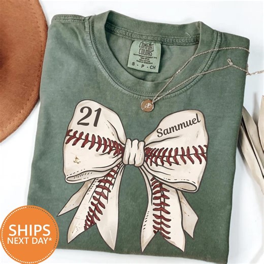Custom Baseball Number Shirt, Bow Game Day Tee, Personalized Player Mom Gift - Etsy