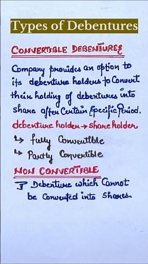 Types of debentures | convertible & non convertible debentures| class 12 accounting