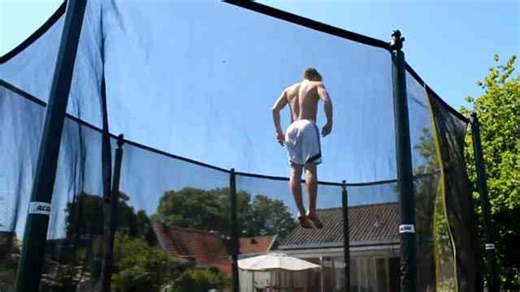 Insane Backyard Set-up! (airtrack & Trampolines!)