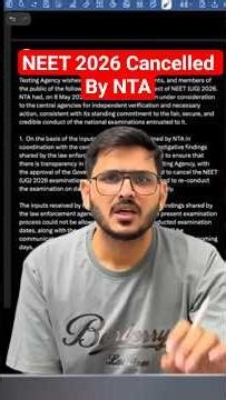 NEET 2026 Cancelled By NTA #neetpaperleak #neetpapercancelled #neet #neet2026 #acpsir #sankalpneet