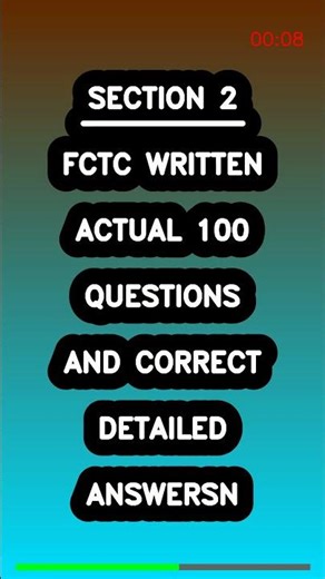 FCTC WRITTEN ACTUAL 100 QUESTIONS AND CORRECT DETAILED ANSWERSn Latest