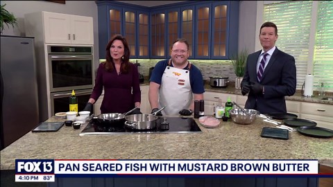 Dinner DeeAs: Pan seared fish with mustard brown butter