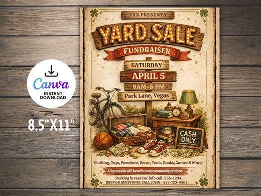 Editable Yard Flyer Template, Printable Garage, DIY Canva (PDF Download) - Etsy