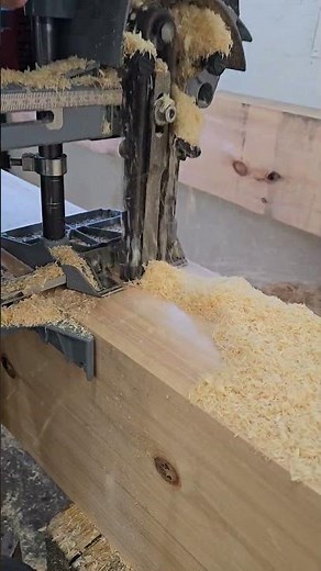 Our Mafell chain mortiser making short work of a 2" wide mortise! #timberframe #mortiseandtenon