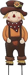 TERESA'S COLLECTIONS Fall Decor for Outdoor Home, Scarecrow for Garden Metal Stakes for Fall Decorations, Autumn Decor for Thanksgiving Decorations, Brown Harvest Yard Signs for Home Lawn Patio, 30"
