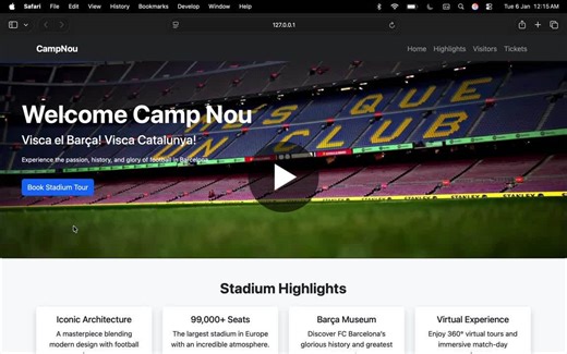 Implemented a JavaScript button click interaction using plain HTML JS. User action → instant confirmation message: “Thank you! Your stadium tour booking has been added.” Learning by building, not… | Hariharan M