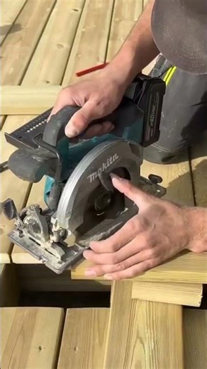 The Process of Installing, and Cutting Wood Decking with, Precision. #shorts