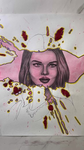 Hand-Drawn Artwork Process: Female Figure Painting