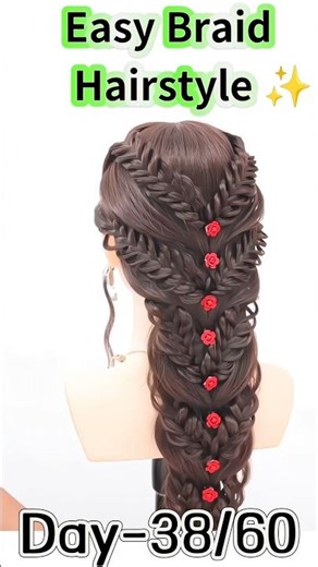 Easy Braid Hairstyle for Beginners 💖 | 2 Minute Simple & Cute Hair Tutorial#shorts