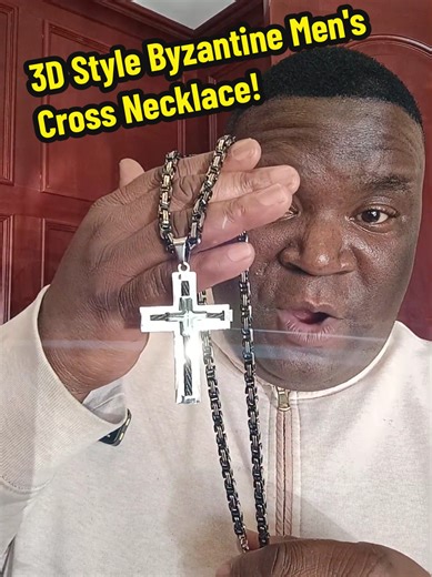 This men's 3D cross necklace is a bold statement of faith and strength, featuring a powerful 3D design where the front of the cross stands out with depth and detail. Crafted from high-quality stainless steel and finished in radiant gold plating, this men's cross necklace won’t fade, tarnish, or change colors, making it perfect for everyday wear. The thick, raised 3D cross design adds dimension and presence, standing out against any outfit. With a sturdy 24-inch box rope chain, you can easily sli