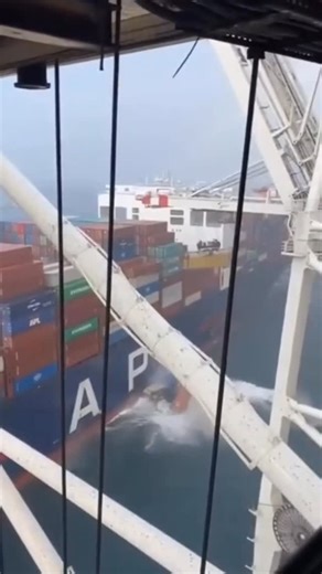 Maritime Fails on Instagram: "Your Temu orders are delayed...Containers on board couldn’t withstand the strong winds. Containers on a cargo ship fell into the sea due to strong winds in Tangier, Morocco. Follow for more: @maritime_fails #fail #container #shipping #ship #port #viral"