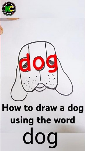 How to Draw a Dog Using the Word DOG 🐶 | Easy Drawing Tutorial for Beginners #dogdrawingeasy