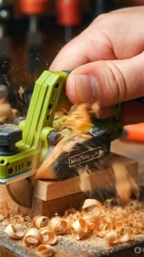 Mini Router Trimming Wood Edge Perfectly 🪵 Tiny Power Tool!