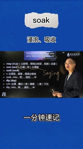 1分钟巧记soak(浸泡 吸收 )