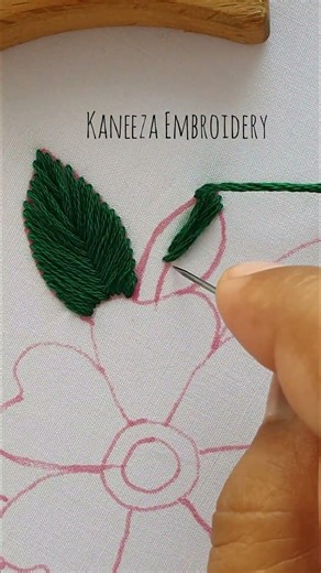 How to embroider fishbone stitch #embroidery #handemroidery