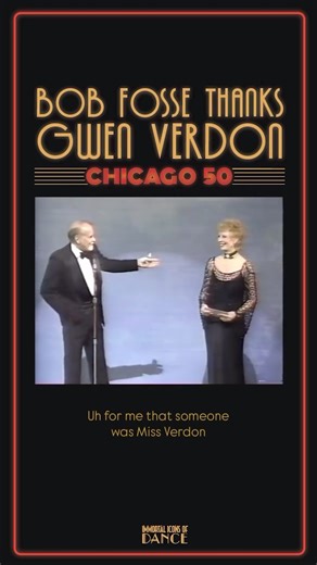 Immortal Icons of Dance ™️ on Instagram: "At the 1987 Tony Awards Bob Fosse and Gwen Verdon presented the awards for Best Choreography and Best Director. Before announcing the winners, Bob took a moment to honor Gwen. 😭 Maybe I’m reading into it too much, but in a few short sentences, I felt he was attributing his success as a choreographer to the inspiration and partnership he found in Gwen Verdon. A beautiful acknowledgment of the vast body of work they created together including musicals, fi
