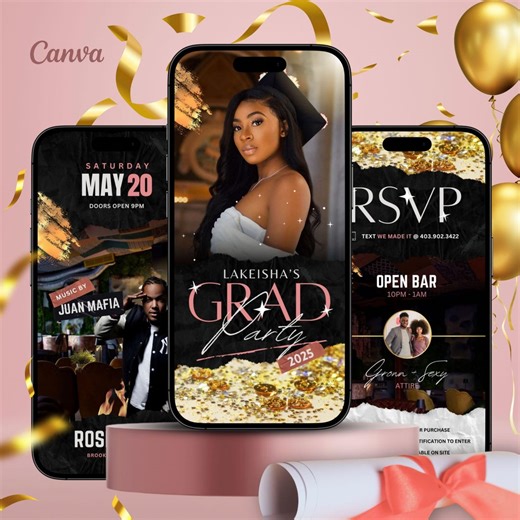 Graduation Party Template, Graduation Class of 2025, College Graduation Template, Photo Graduation Invitation, Graduation Dinner Template - Etsy