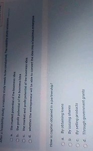 After a feasibility study, a viability study needs to be conduc... | Filo