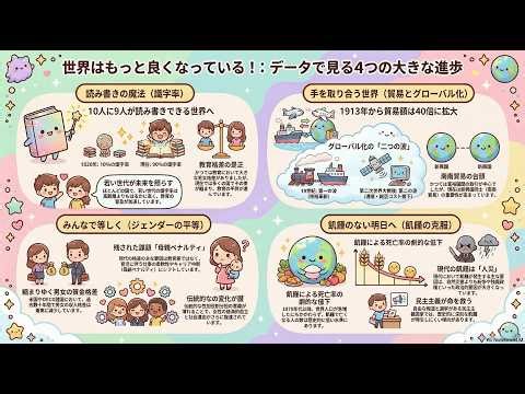 神回！★】世界が良くなっている4つの進歩 健康富幸福のトレンド 世界は200年でここまで良くなった