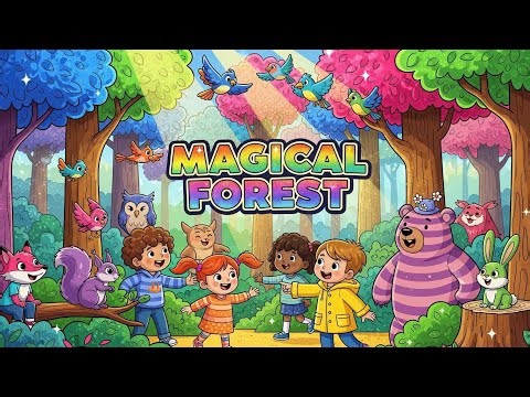 Magical Forest 🌲✨🦉 | Fun Learning Adventure Song for Kids | Happy Tales & Tunes