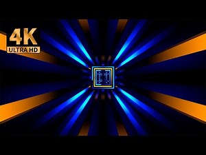 4K VJ LOOP ✨ Blue and Yellow Different Neon Lines Tunnel Background ✨ DJ Visuals Free Video