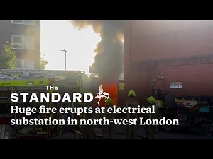 Huge fire erupts at electrical substation in north-west London sending plume of smoke over capital