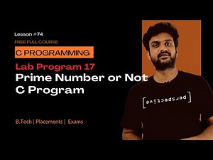 Prime Number or Not C Program || C Programming || Lesson 74 ||