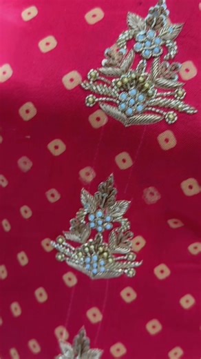 Simple and elegant hand Embriodery with Kardana and stones work #HandEmbroidery #EthnicWear #trend #design #viral_videos