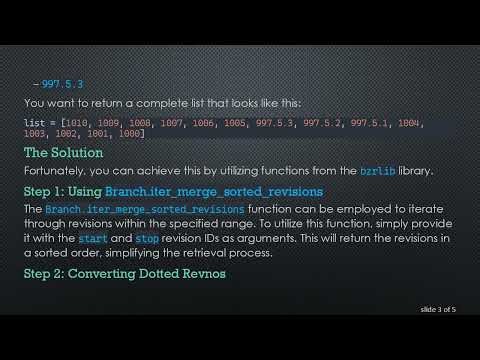 How to Retrieve All Dotted Revision Numbers in Bazaar Using Python bzrlib