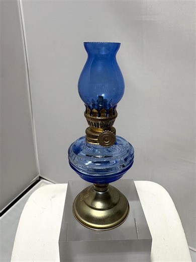 Miniature Cobalt Blue Oil Lamp 5" Mid Century 1960s - Etsy UK