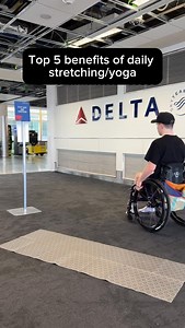 Stretching with paralysis is a non negotiable for me to manage my spasms as well, hence why I bring my yoga mat everywhere… even the airport! | Mason Branstrator
