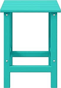 WestinTrends Malibu Square Outdoor Side Table for Adirondack Chair, Turquoise