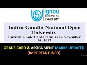 [NEW UPDATE] IGNOU GRADE CARD & ASSIGNMENT MARKS UPDATED TILL 1ST NOVEMBER (CHECK YOUR GRADE CARD)