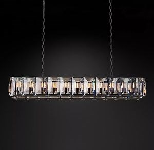 [Hot Item] Wedding Event Decor Black Rectangular Ceiling Lamp Brass Round Crystal Chandelier Collection