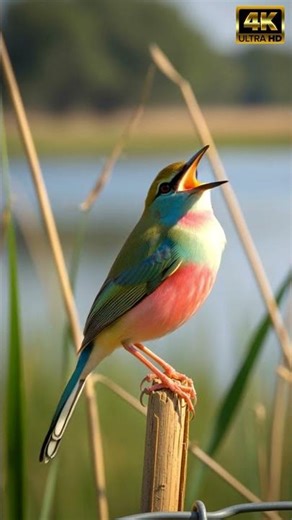 Jungle Prinia Song | Watch This Radiant Bird Sing On A Sunlit Meadow Fence | 4K Short #shorts