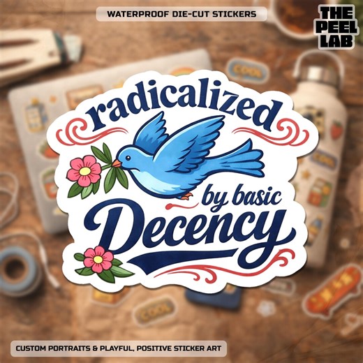 Radicalized by Basic Decency Sticker, Feminist Activist Social Justice Human Rights Equality Protest Political Waterproof Vinyl Stickers - Etsy Canada