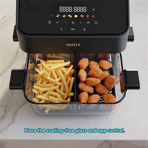 Healthier Weekend Vibes: Hosting with My 8L Dual-Zone Glass Air Fryer 🍗 #glassairfryer #sg #shorts