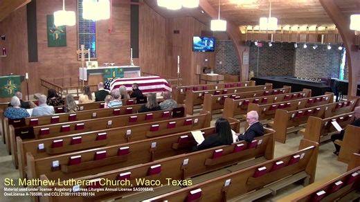 Welcome to St. Matthew Lutheran Church. We are so glad you are here. Everything you need to participate can be found on the online bulletin here: https://drive.google.com/file/d/1PwoOqRwZdXia-0UFGyy1MgIPxOxK4lXX/view?usp=sharing Thank you for your continued support of the ministries of St. Matthew. If you would like to make a contribution online you can do so by clicking here: https://www.stmattwaco.org/online-giving Material used under license: Augsburg Fortress Liturgies Annual License SAS0068