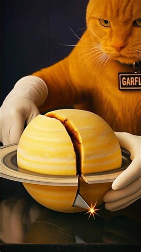 🌌 Cat Carves Saturn | Cosmic ASMR Delight! ✨🔪