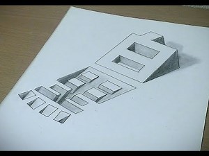 【トリックアート】黒が沈んで白が起き上がる 3D drawing