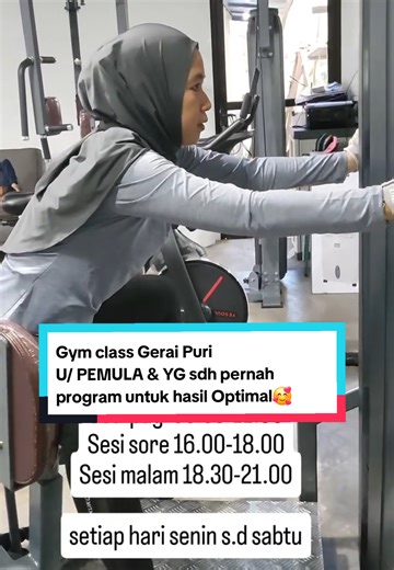 Info detail membership gym class jadwal gym setiap hari senin s.d sabtu sesi pagi 07.00-11.00 sesi sore 16.30-18.00 sesi malam 18.30-21.00 .... paket lengkap : 1. Program latihan otot 2. sdh termasuk personal trainer 3. arahan pola makan 4. setelah gym dapat shake nutrisi herbalife 5. Cek lemak gratis . untuk paketnya ada 1x. 3x. 6x..dan 12x pertemuan kak . rekomendasi seminggu 3x latihan