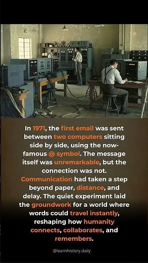 The First Email Ever Sent. In 1971 engineers sent the first email using the @ symbol,...