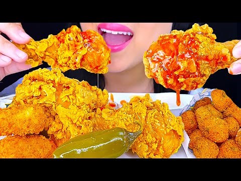 ASMR Church's Fried Chicken DRENCHED in HOT HONEY (Eating Sounds) ASMR Phan